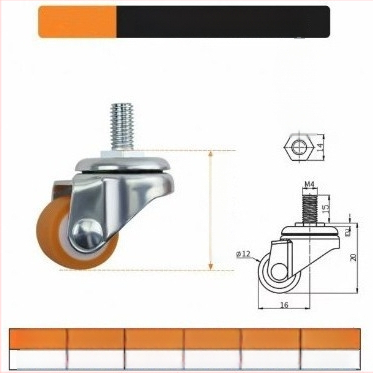 Мебелни ролки безшумни със TPE гуми и стоманени лагери, модел TPE Furniture Silent Rollers, марка 3T8O, подходящи за преместване на различни мебели
