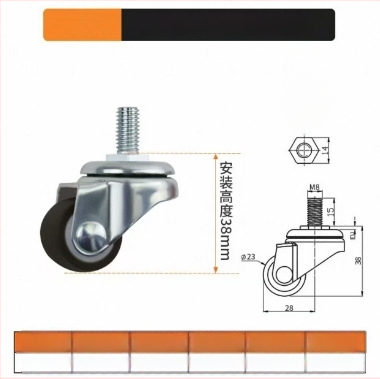 Мебелни ролки безшумни със TPE гуми и стоманени лагери, модел TPE Furniture Silent Rollers, марка 3T8O, подходящи за преместване на различни мебели