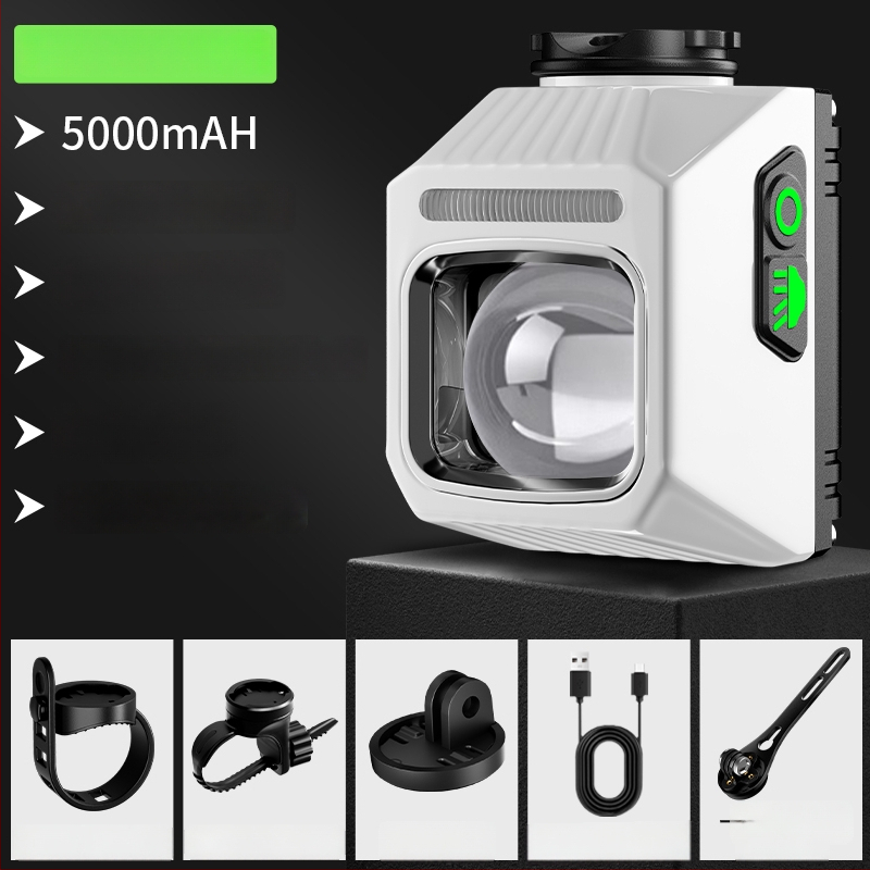 Elülső világítás kerékpárhoz, országúti és MTB kerékpárokhoz, éjszakai vezetéshez, integrált bringa számítógéppel, hosszú üzemidejű akkumulátor