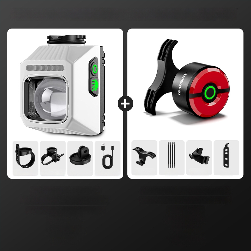 Elülső világítás kerékpárhoz, országúti és MTB kerékpárokhoz, éjszakai vezetéshez, integrált bringa számítógéppel, hosszú üzemidejű akkumulátor