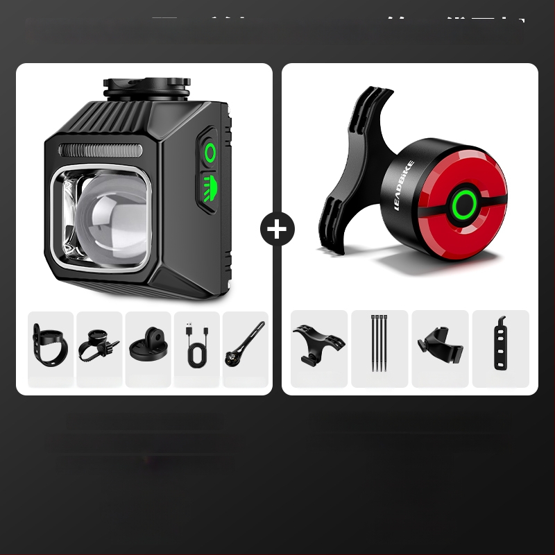 Elülső világítás kerékpárhoz, országúti és MTB kerékpárokhoz, éjszakai vezetéshez, integrált bringa számítógéppel, hosszú üzemidejű akkumulátor