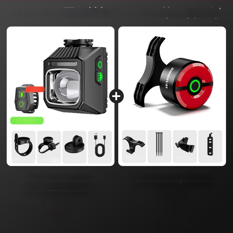 Elülső világítás kerékpárhoz, országúti és MTB kerékpárokhoz, éjszakai vezetéshez, integrált bringa számítógéppel, hosszú üzemidejű akkumulátor