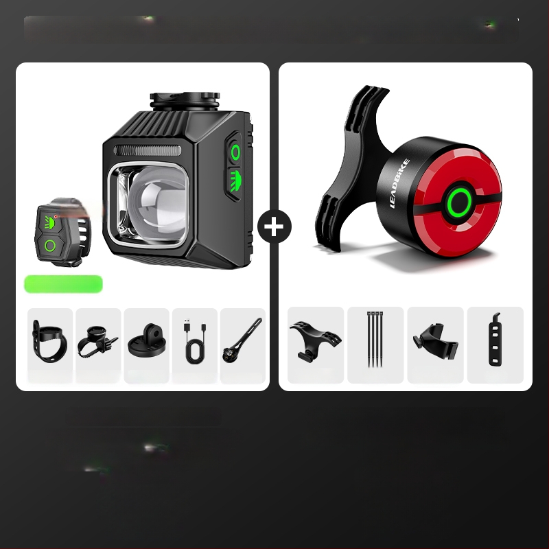 Elülső világítás kerékpárhoz, országúti és MTB kerékpárokhoz, éjszakai vezetéshez, integrált bringa számítógéppel, hosszú üzemidejű akkumulátor