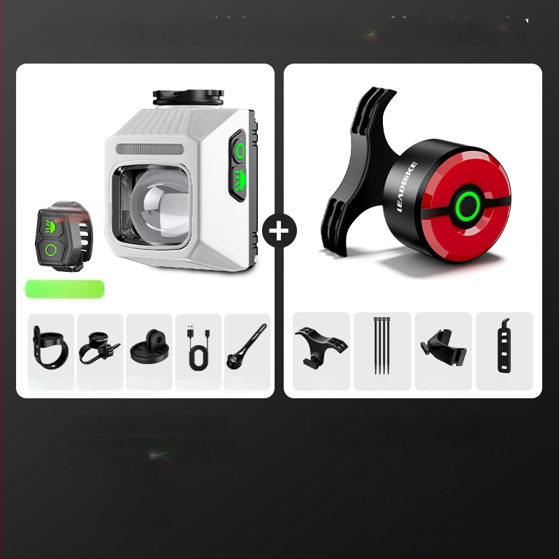 Elülső világítás kerékpárhoz, országúti és MTB kerékpárokhoz, éjszakai vezetéshez, integrált bringa számítógéppel, hosszú üzemidejű akkumulátor