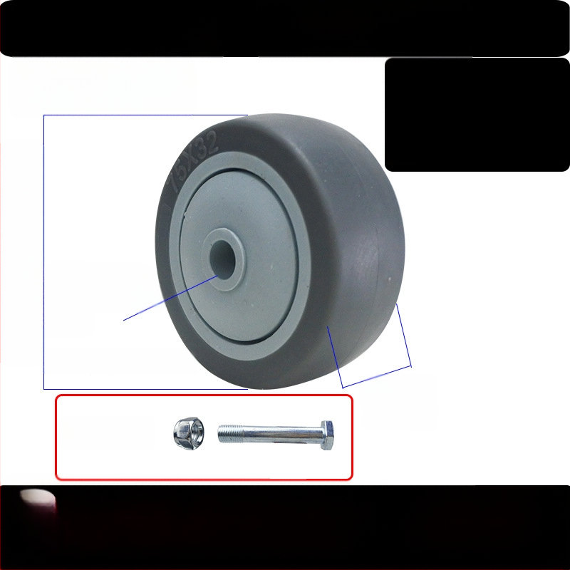 Universaalne ratas lameplaadiga, vaikne suunatud piduriga, TPR kumm