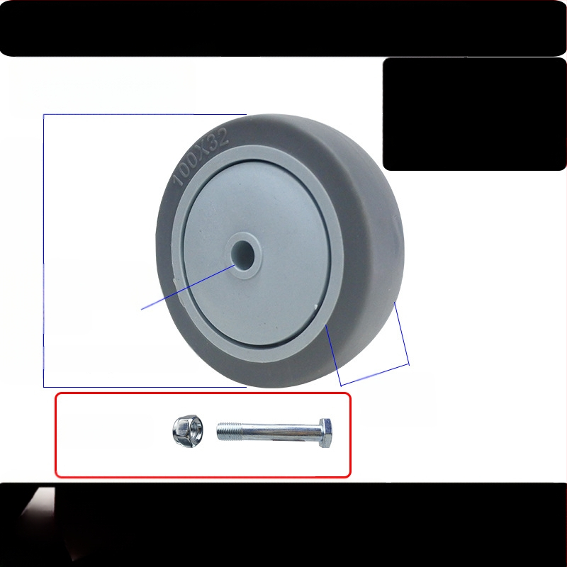 Universaalne ratas lameplaadiga, vaikne suunatud piduriga, TPR kumm