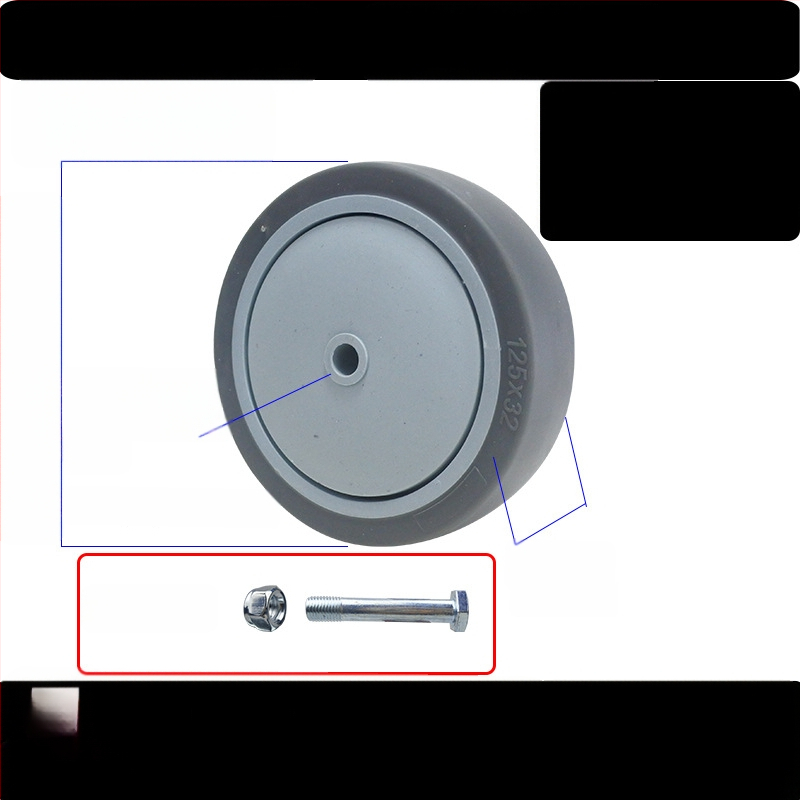 Universaalne ratas lameplaadiga, vaikne suunatud piduriga, TPR kumm