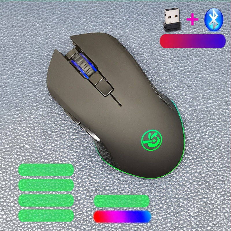 M6 ασύρματο ποντίκι Bluetooth 5.2 με διπλό τρόπο σύνδεσης 2.4G/Bluetooth, φόρτιση USB-C, 2400dpi, 6 κουμπιά, εργονομικός σχεδιασμός