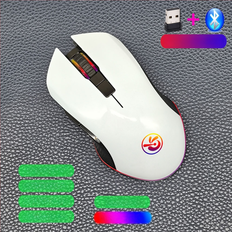 M6 ασύρματο ποντίκι Bluetooth 5.2 με διπλό τρόπο σύνδεσης 2.4G/Bluetooth, φόρτιση USB-C, 2400dpi, 6 κουμπιά, εργονομικός σχεδιασμός