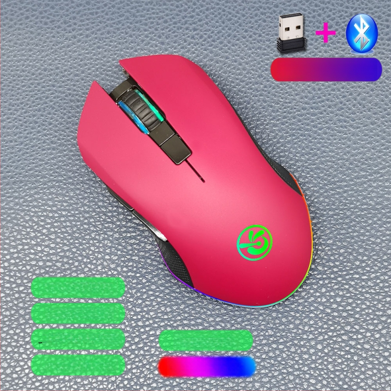 M6 ασύρματο ποντίκι Bluetooth 5.2 με διπλό τρόπο σύνδεσης 2.4G/Bluetooth, φόρτιση USB-C, 2400dpi, 6 κουμπιά, εργονομικός σχεδιασμός