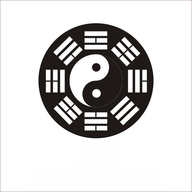 Autocolant autoadeziv pentru telefon cu motiv Tai Chi opt diagrame, artă taoistă Feng Shui; hârtie acoperită; personalizare disponibilă