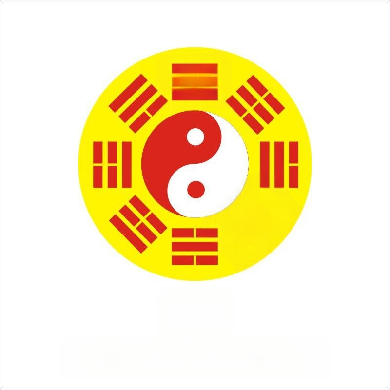 Autocolant autoadeziv pentru telefon cu motiv Tai Chi opt diagrame, artă taoistă Feng Shui; hârtie acoperită; personalizare disponibilă