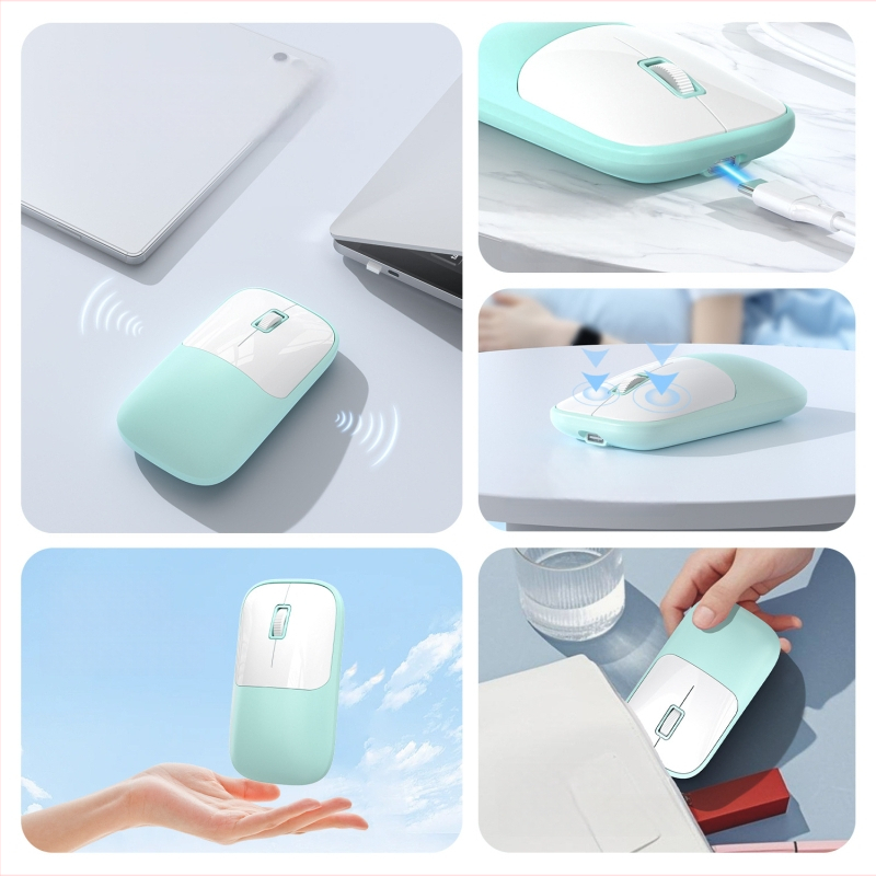 Ασύρματο ποντίκι για υπολογιστή με 2.4G+Bluetooth συνδεσιμότητα, 1600 DPI, USB διεπαφή, εργονομικός σχεδιασμός, εμβέλεια 10 μ