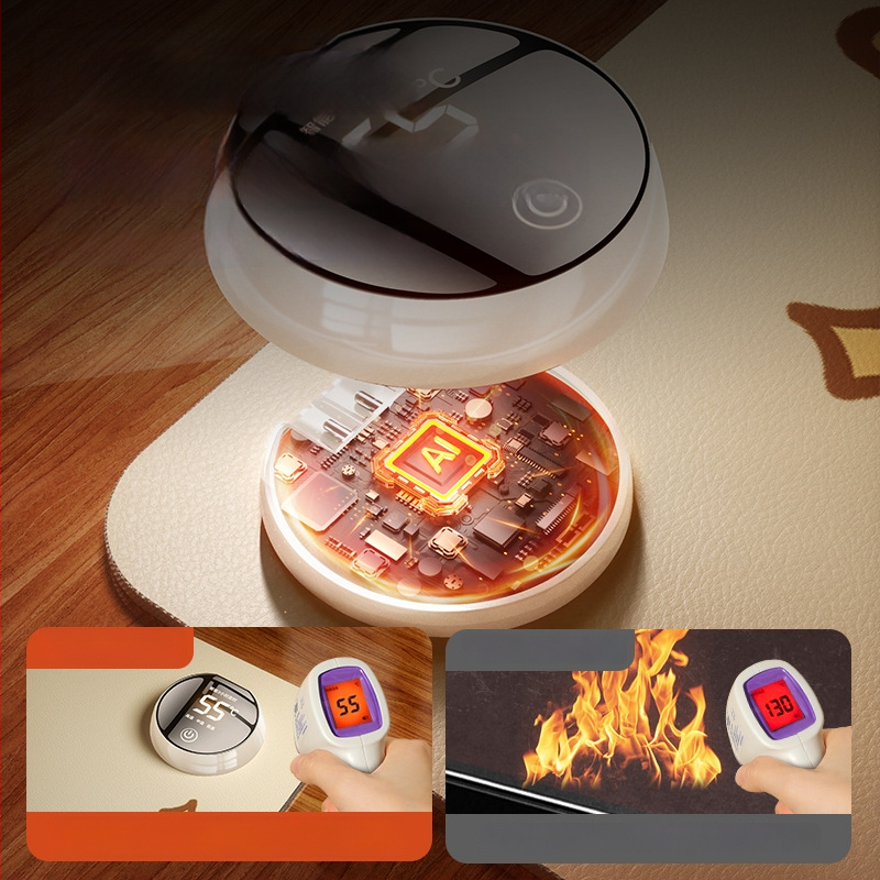 Десктоп нагряваща подложка с интелигентен цифров дисплей, водоустойчива, регулируема температура, 220V захранване през щепсел, 85W