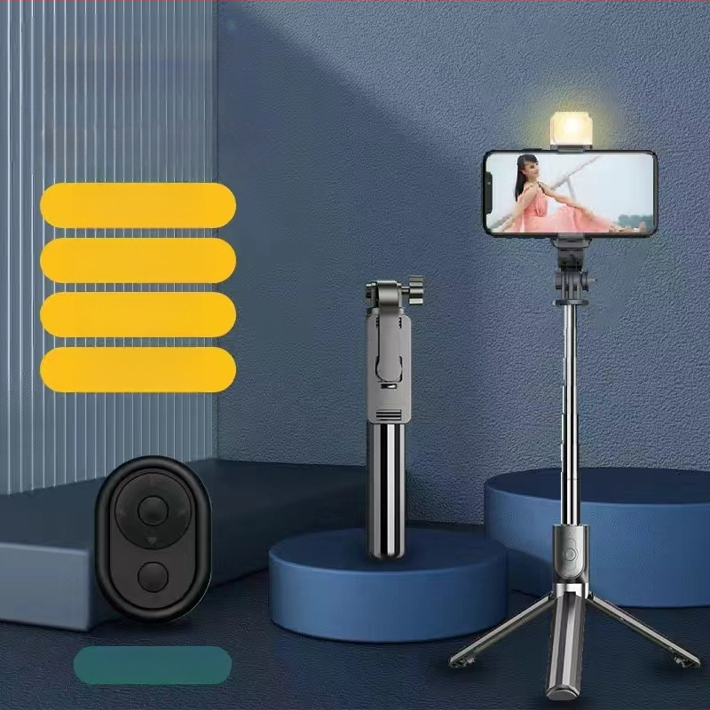 Kinyújtható selfie pálca tripod okostelefonokhoz, rozsdamentes acélból, univerzális kompatibilitás élő közvetítéshez