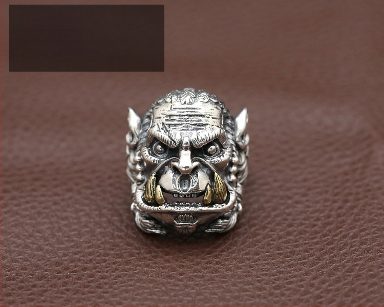 Meeste Warcraft sõrm Thai hõbedast, ilma sissepanekuteta