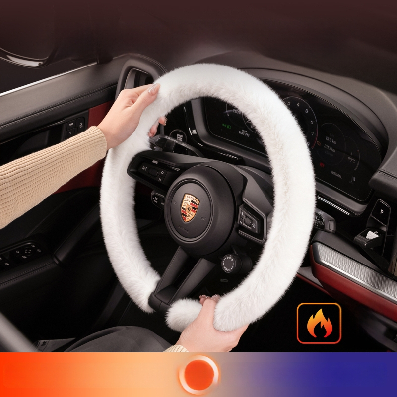 Husă de volan din velur, Cool Car Jun, potrivită pentru toate anotimpurile, compatibilă cu majoritatea volanelor, instalare universală