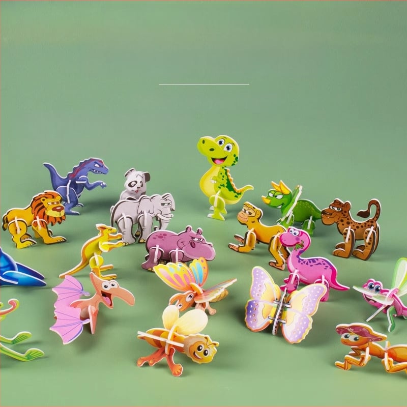 3D putukate pusle lastele, DIY paberi komplekt, 4-6 aastat