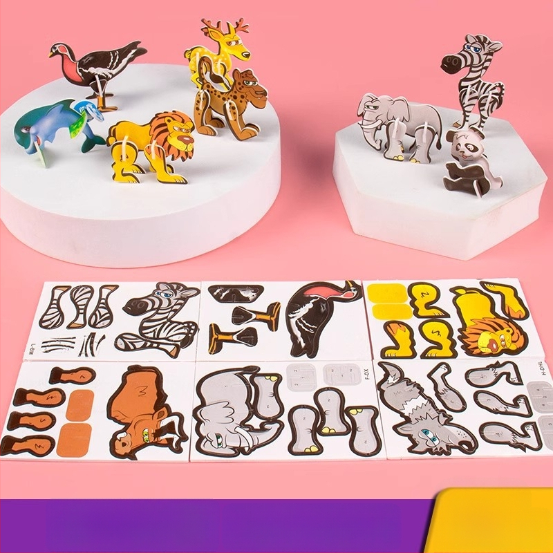 3D putukate pusle lastele, DIY paberi komplekt, 4-6 aastat