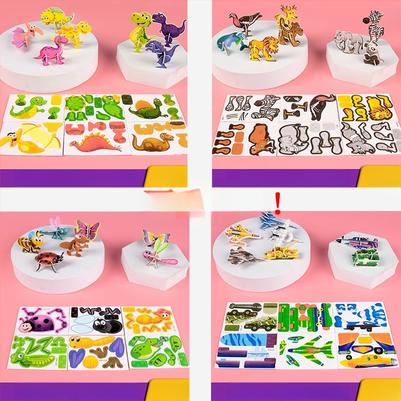 3D putukate pusle lastele, DIY paberi komplekt, 4-6 aastat