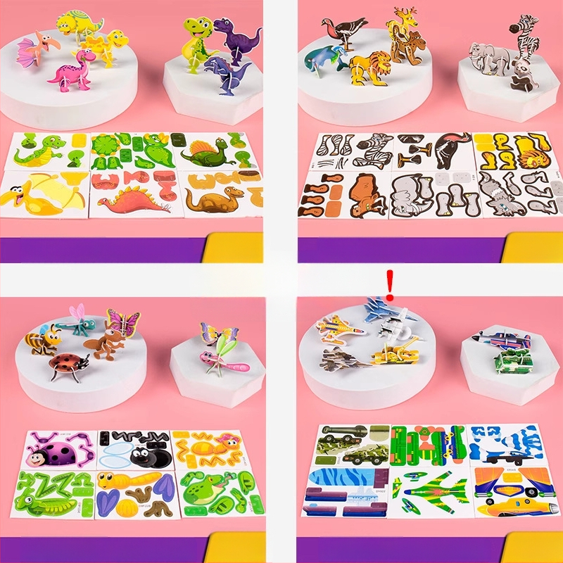 3D putukate pusle lastele, DIY paberi komplekt, 4-6 aastat