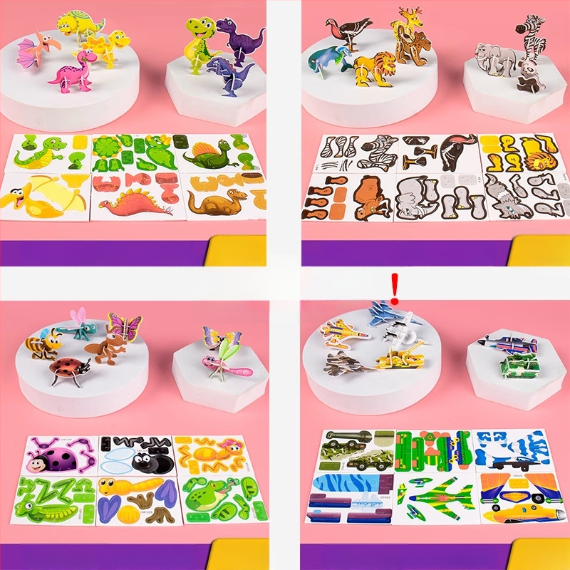 3D putukate pusle lastele, DIY paberi komplekt, 4-6 aastat