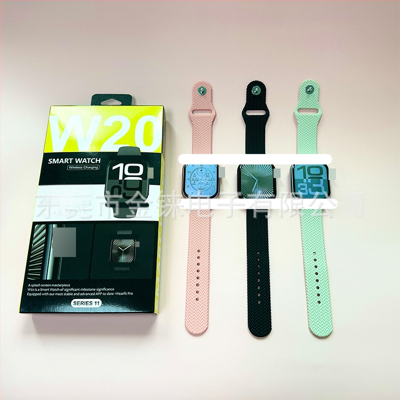 Smartwatch W20 Series 11 – Bluetooth hívások, valós idejű pulzusmérés, TFT kijelző, mindennapos vízállóság, vezeték nélküli töltés