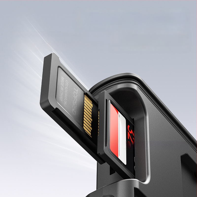 SD-kártya tok X055/X056 — USB-C, USB 3.2 Gen 2, Beépített, Anyag: fém/szilikon