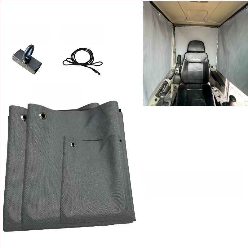 Ekskavaatori kabiini päikesekaitse - alumiiniumfoolium, riputatav, magnetiline kinnitus, universaalne ühilduvus