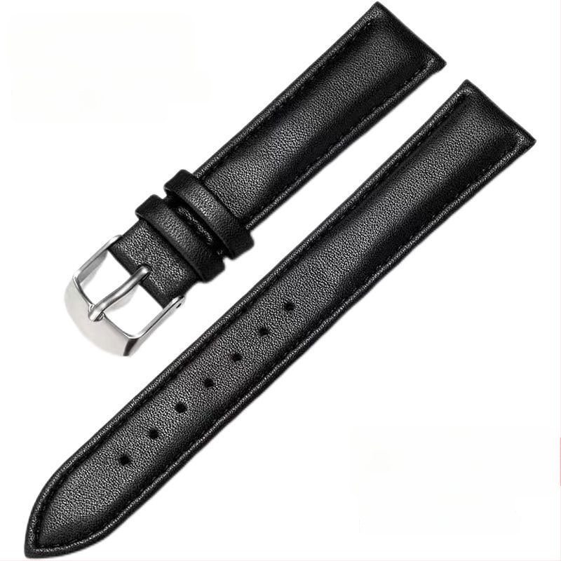 Bandă de ceas din piele naturală, unisex, cataramă cu știft, impermeabilă, textură țesut plat, set în cutie din lemn — Vara 2021