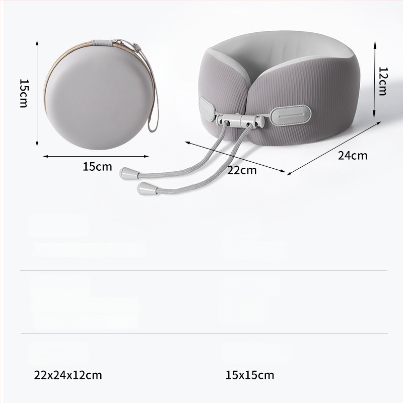 У-образена възглавница за шия от паметна пяна за пътуване, преносима, Ice Silk плат, модерен минималистичен стил, персонализирано лого