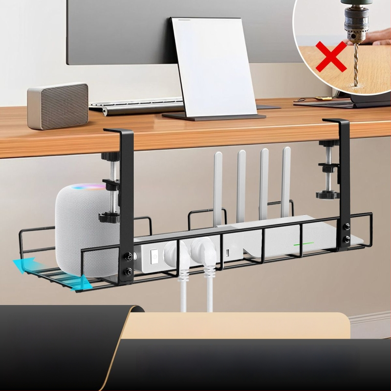 Μεταλλικό Κουτί Διαχείρισης Καλωδίων για Γραφείο και Κάτω από το Γραφείο, Οργανωτής Καλωδίων χωρίς Τρύπες για Δρομολογητή