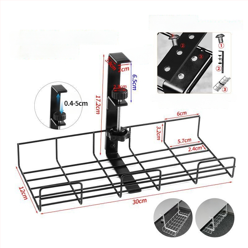 Μεταλλικό Κουτί Διαχείρισης Καλωδίων για Γραφείο και Κάτω από το Γραφείο, Οργανωτής Καλωδίων χωρίς Τρύπες για Δρομολογητή