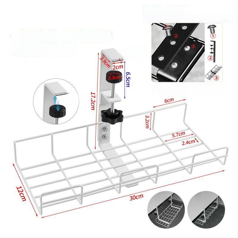 Μεταλλικό Κουτί Διαχείρισης Καλωδίων για Γραφείο και Κάτω από το Γραφείο, Οργανωτής Καλωδίων χωρίς Τρύπες για Δρομολογητή
