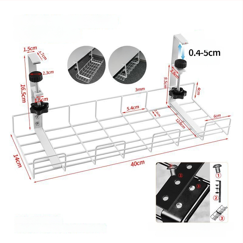 Μεταλλικό Κουτί Διαχείρισης Καλωδίων για Γραφείο και Κάτω από το Γραφείο, Οργανωτής Καλωδίων χωρίς Τρύπες για Δρομολογητή