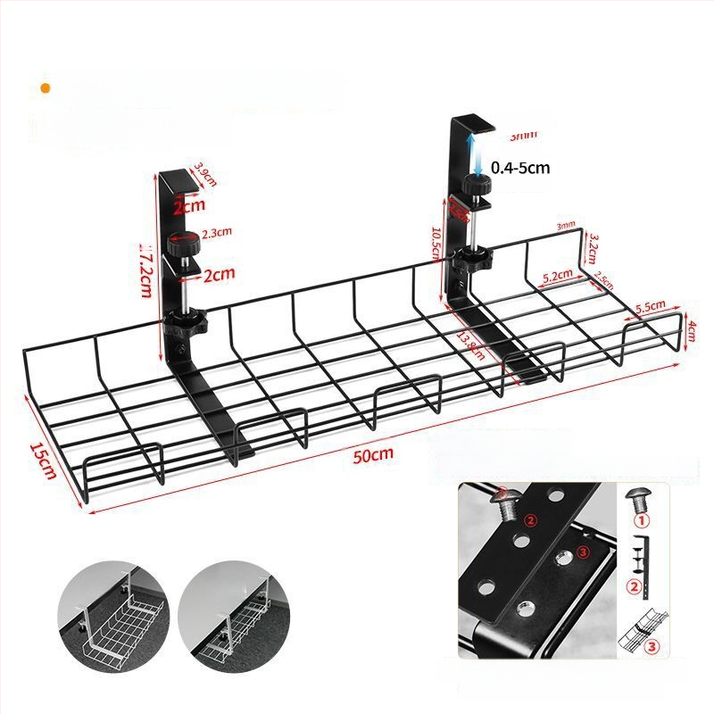 Μεταλλικό Κουτί Διαχείρισης Καλωδίων για Γραφείο και Κάτω από το Γραφείο, Οργανωτής Καλωδίων χωρίς Τρύπες για Δρομολογητή