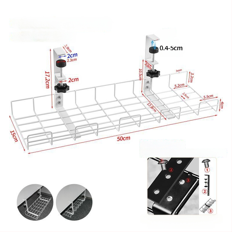 Μεταλλικό Κουτί Διαχείρισης Καλωδίων για Γραφείο και Κάτω από το Γραφείο, Οργανωτής Καλωδίων χωρίς Τρύπες για Δρομολογητή