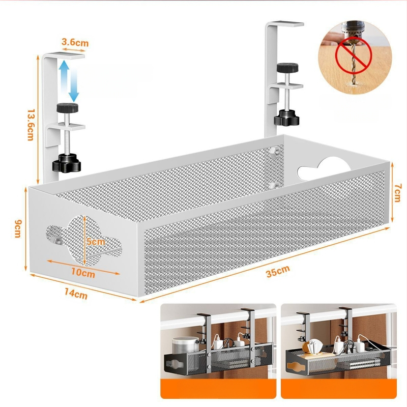 Μεταλλικό Κουτί Διαχείρισης Καλωδίων για Γραφείο και Κάτω από το Γραφείο, Οργανωτής Καλωδίων χωρίς Τρύπες για Δρομολογητή