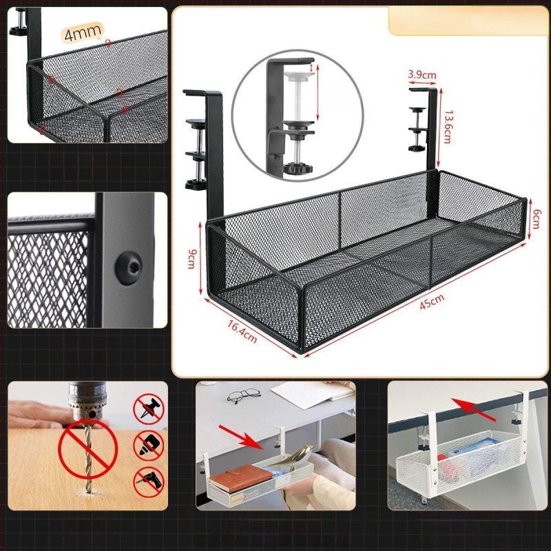 Μεταλλικό Κουτί Διαχείρισης Καλωδίων για Γραφείο και Κάτω από το Γραφείο, Οργανωτής Καλωδίων χωρίς Τρύπες για Δρομολογητή