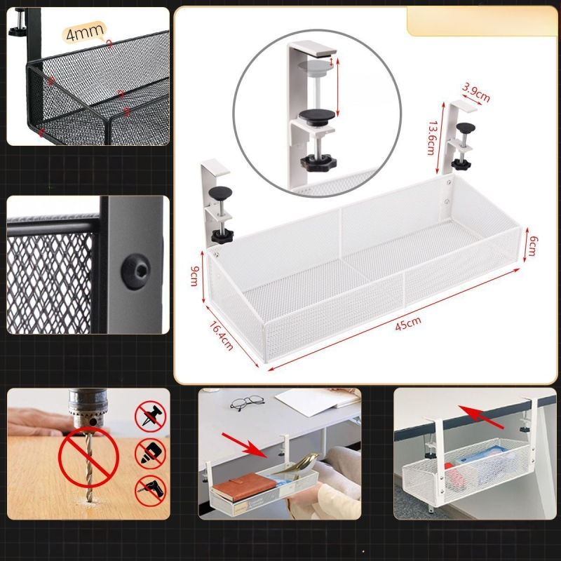 Μεταλλικό Κουτί Διαχείρισης Καλωδίων για Γραφείο και Κάτω από το Γραφείο, Οργανωτής Καλωδίων χωρίς Τρύπες για Δρομολογητή