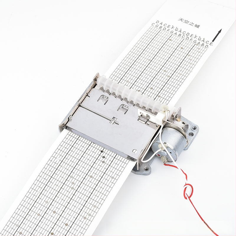 Jiyun Rankinis muzikos dėžutės mechanizmas su popierine juostele, cinko lydinys, spausdinimas, skirtas DIY žaislams