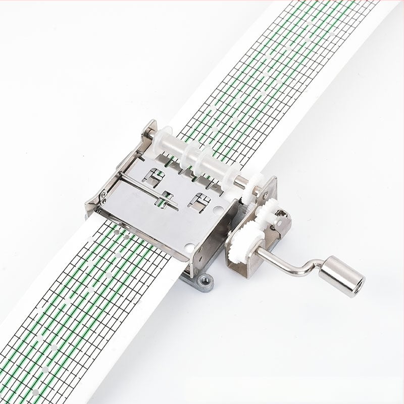 Jiyun Rankinis muzikos dėžutės mechanizmas su popierine juostele, cinko lydinys, spausdinimas, skirtas DIY žaislams