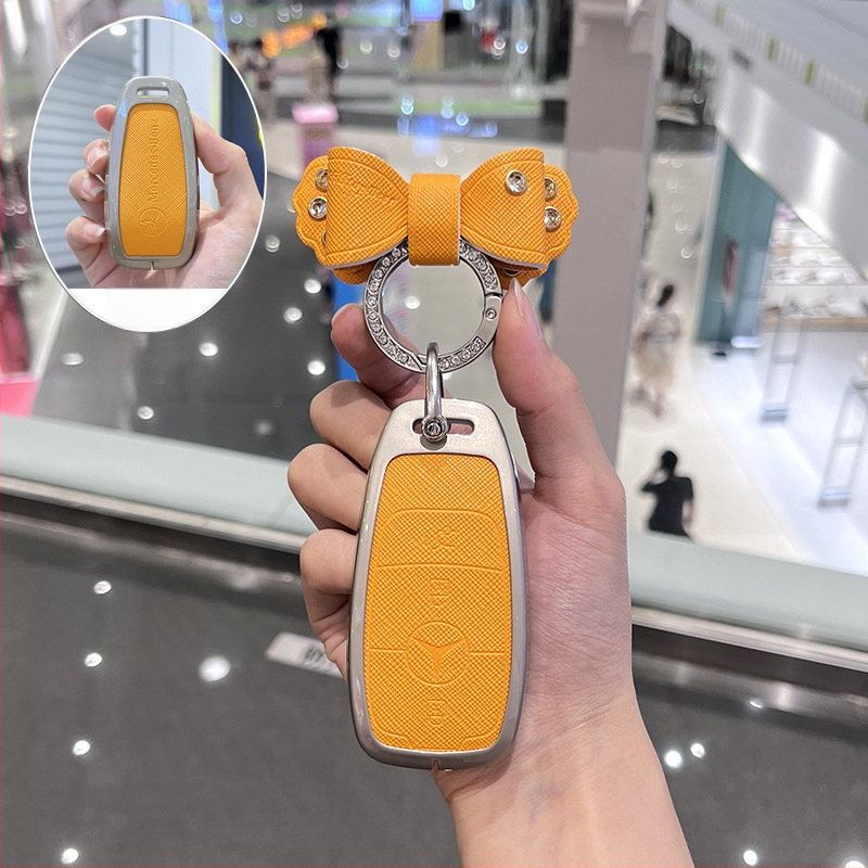 Husă de cheie pentru Mercedes-Benz E300L / 2024 GLC260, aliaj de zinc, stil premium, fără personalizare