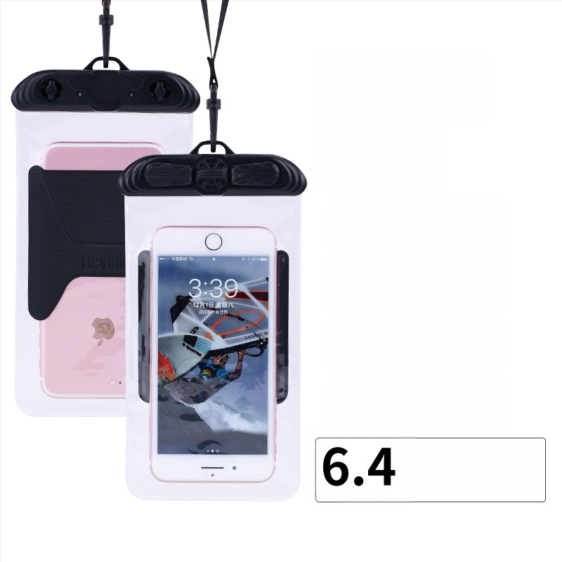 Vízálló telefonos táska érintőképernyővel, átlátszó PVC tok, két telefon fér el úszáshoz és merüléshez