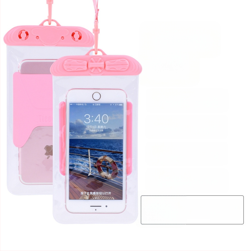 Vízálló telefonos táska érintőképernyővel, átlátszó PVC tok, két telefon fér el úszáshoz és merüléshez