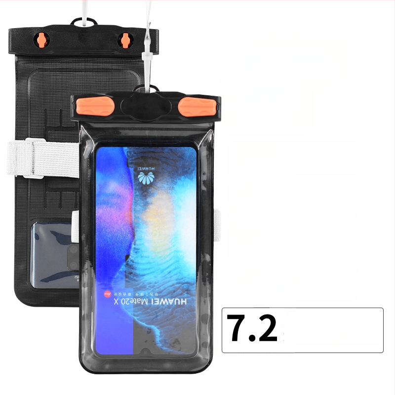 Vízálló telefonos táska érintőképernyővel, átlátszó PVC tok, két telefon fér el úszáshoz és merüléshez