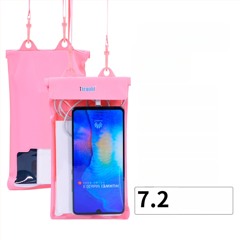 Vízálló telefonos táska érintőképernyővel, átlátszó PVC tok, két telefon fér el úszáshoz és merüléshez