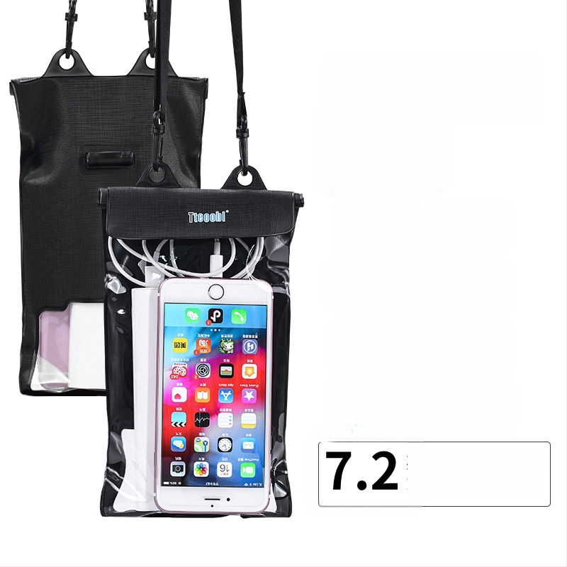 Vízálló telefonos táska érintőképernyővel, átlátszó PVC tok, két telefon fér el úszáshoz és merüléshez