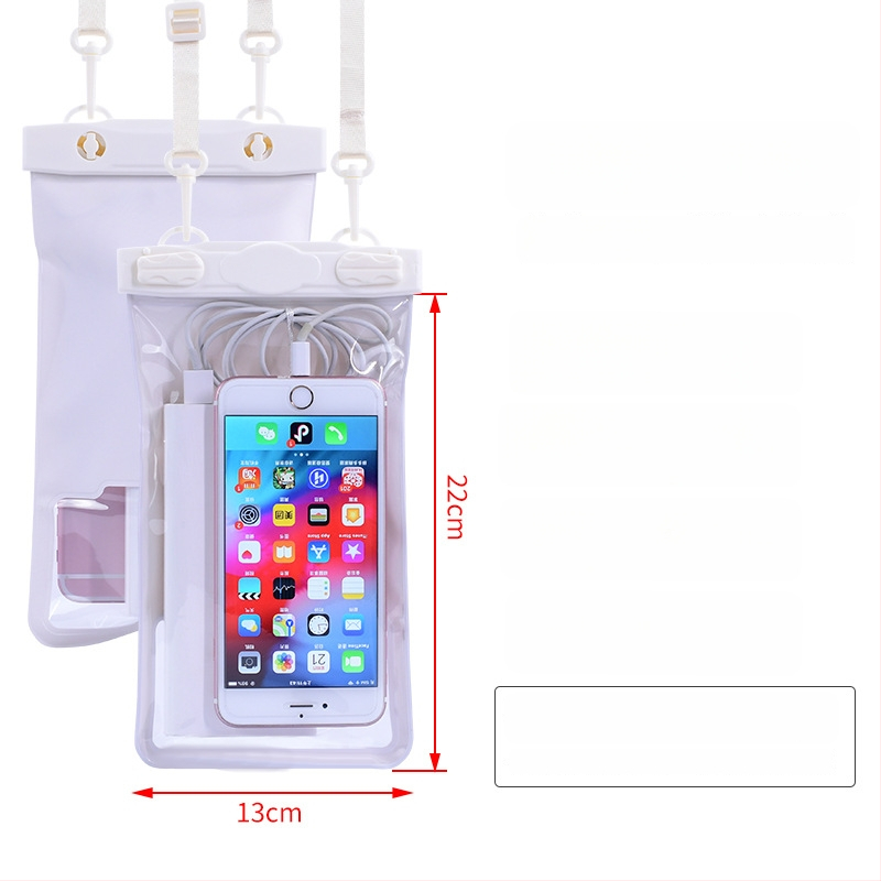 Vízálló telefonos táska érintőképernyővel, átlátszó PVC tok, két telefon fér el úszáshoz és merüléshez