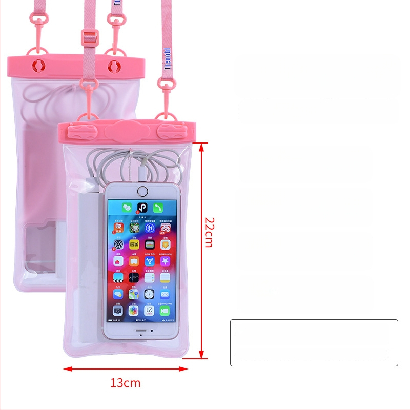 Vízálló telefonos táska érintőképernyővel, átlátszó PVC tok, két telefon fér el úszáshoz és merüléshez